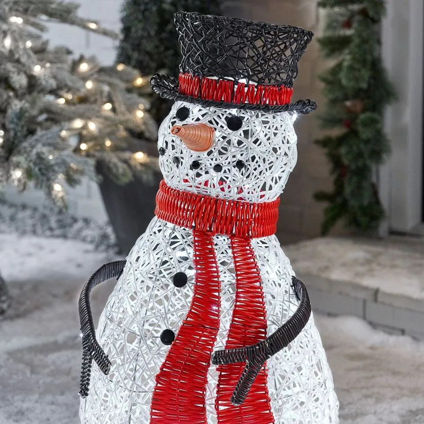 Snowy The 70cm Rattan Christmas Snowman 4 Snowy The 70cm Rattan Christmas Snowman - Image 2
