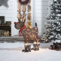 Rudolph The 100cm Brown Rattan Christmas Reindeer