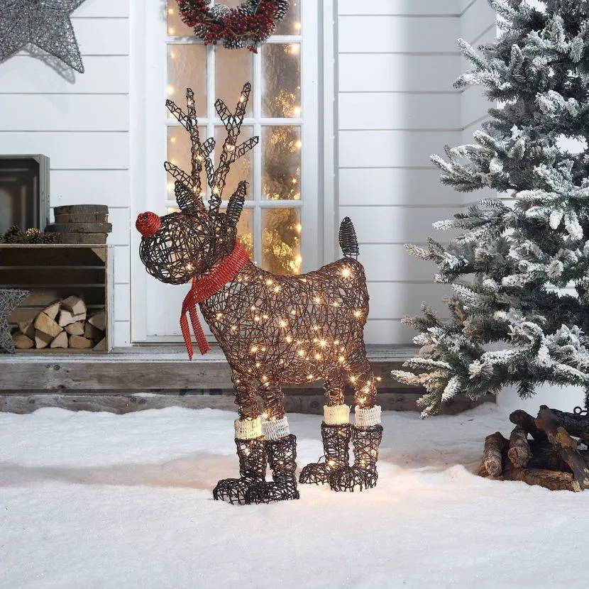 Rudolph The 100cm Brown Rattan Christmas Reindeer 3 Rudolph The 100cm Brown Rattan Christmas Reindeer