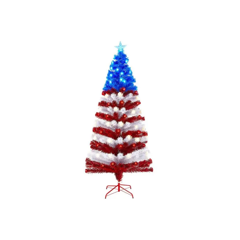 6ft Fibre Optic Stars & Stripes Artificial Christmas Tree 12 6ft Fibre Optic Stars & Stripes Artificial Christmas Tree - Image 10