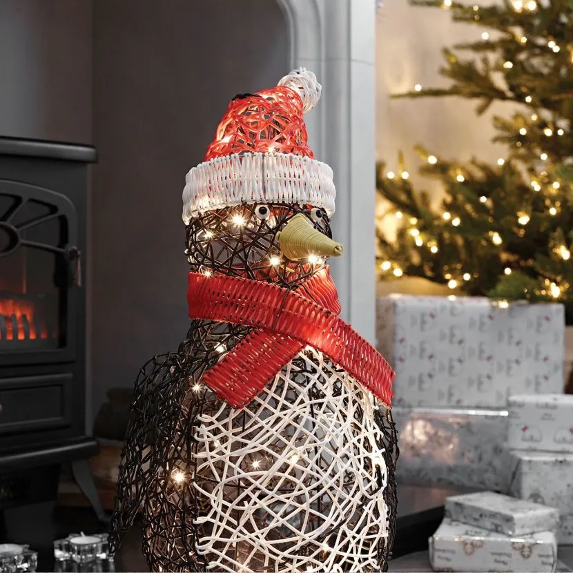 Percy The 60cm Rattan Christmas Penguin - Dual Powered 10 Percy The 60cm Rattan Christmas Penguin - Dual Powered - Image 8