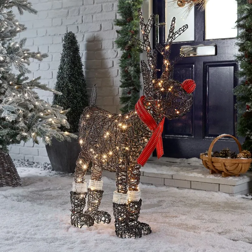 Rudolph The 100cm Brown Rattan Christmas Reindeer 6 Rudolph The 100cm Brown Rattan Christmas Reindeer - Image 4