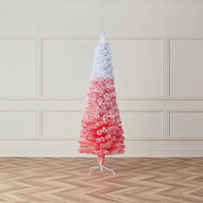 7ft Fibre Optic Eclipse Pink & White Artificial Christmas Tree 4 7ft Fibre Optic Eclipse Pink & White Artificial Christmas Tree - Image 2
