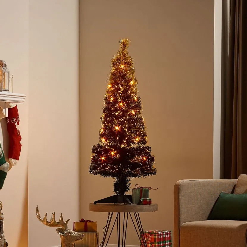 4ft Fibre Optic Eclipse Black & Gold Artificial Christmas Tree 4 4ft Fibre Optic Eclipse Black & Gold Artificial Christmas Tree - Image 2