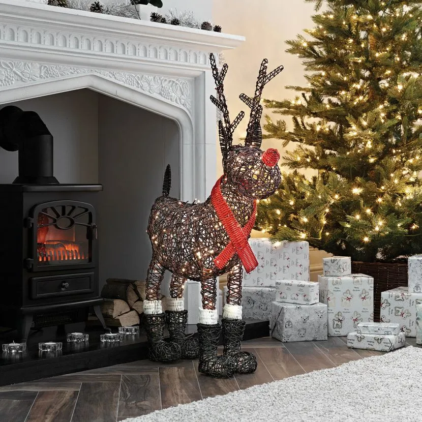 Rudolph The 100cm Brown Rattan Christmas Reindeer 9 Rudolph The 100cm Brown Rattan Christmas Reindeer - Image 7