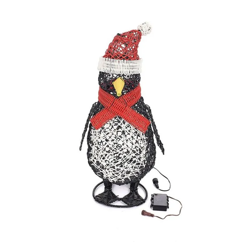 Percy The 60cm Rattan Christmas Penguin - Dual Powered 14 Percy The 60cm Rattan Christmas Penguin - Dual Powered - Image 12
