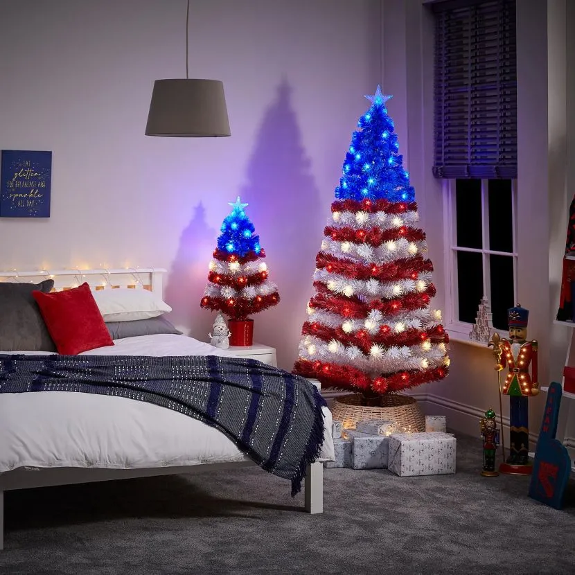 6ft Fibre Optic Stars & Stripes Artificial Christmas Tree 10 6ft Fibre Optic Stars & Stripes Artificial Christmas Tree - Image 8