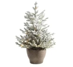 3ft Pre-lit Battery Operated Snowy Oslo Potted Life Like Artificial Christmas Tree