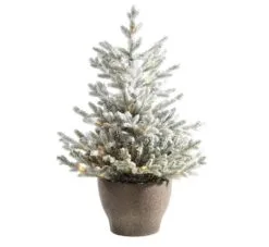 4ft Pre-lit Battery Operated Snowy Oslo Potted Life Like Artificial Christmas Tree