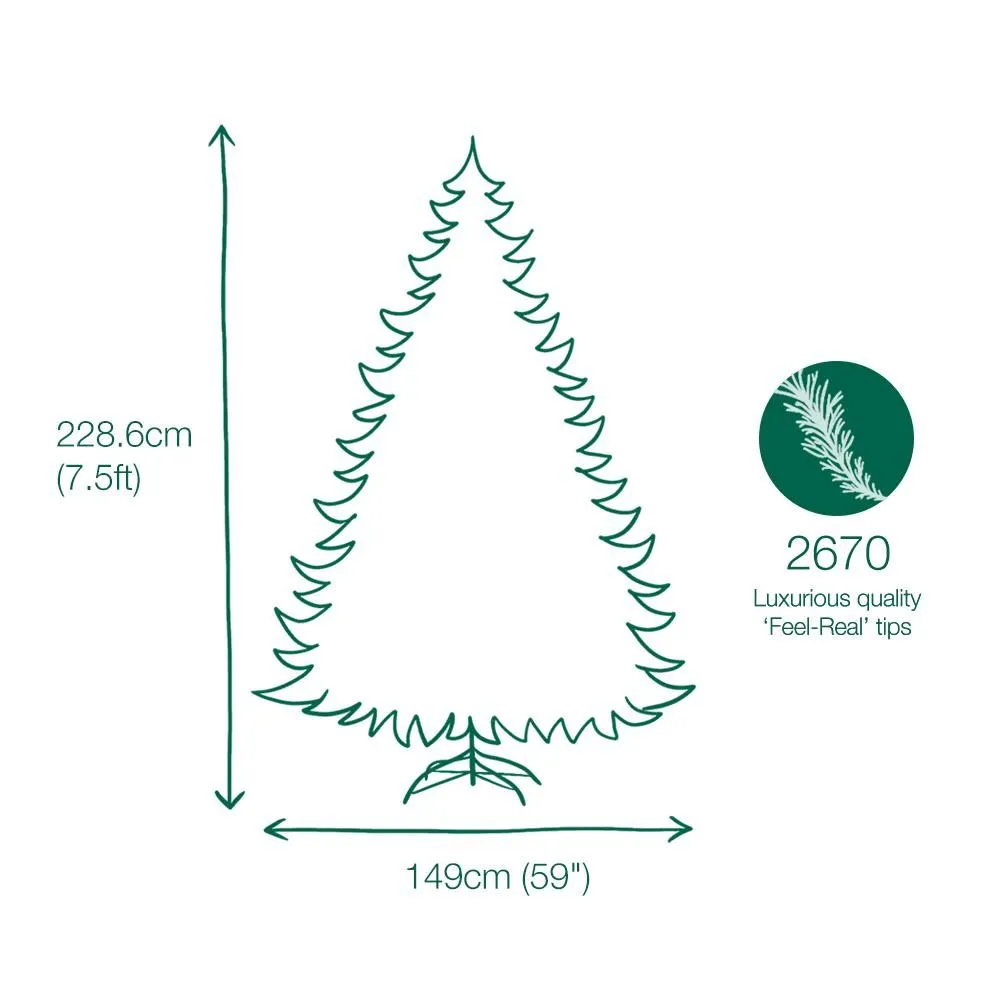 7.5ft Weeping Spruce Feel Real Artificial Christmas Tree 7 7.5ft Weeping Spruce Feel Real Artificial Christmas Tree - Image 5
