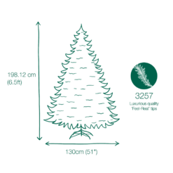 6.5ft Snowy Hamilton Spruce Feel-Real Artificial Christmas Tree -Twinkly Shop 729083469640