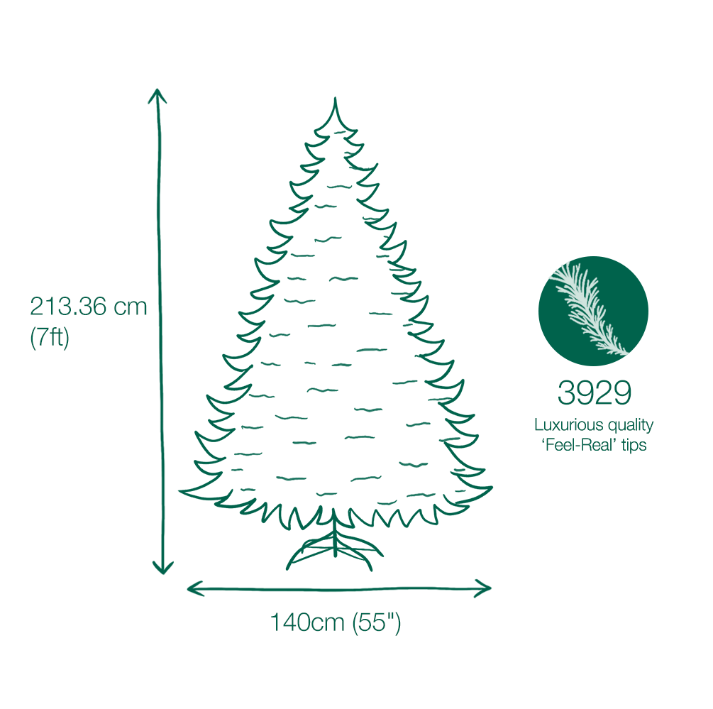7ft Snowy Hamilton Spruce Feel-Real Artificial Christmas Tree 4 7ft Snowy Hamilton Spruce Feel-Real Artificial Christmas Tree - Image 2
