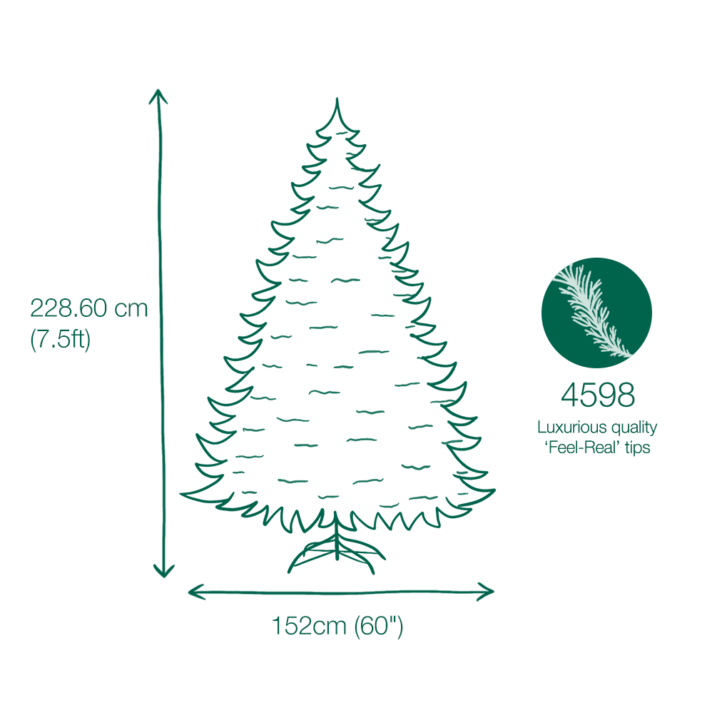 7.5ft Snowy Hamilton Spruce Feel-Real Artificial Christmas Tree 4 7.5ft Snowy Hamilton Spruce Feel-Real Artificial Christmas Tree - Image 2