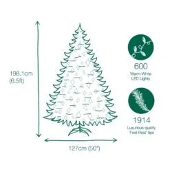 6.5ft Pre-lit Light Snowy Sheffield Spruce Feel-Real Artificial Christmas Tree 13 6.5ft Pre-lit Light Snowy Sheffield Spruce Feel-Real Artificial Christmas Tree -Twinkly Shop 729083502965 0
