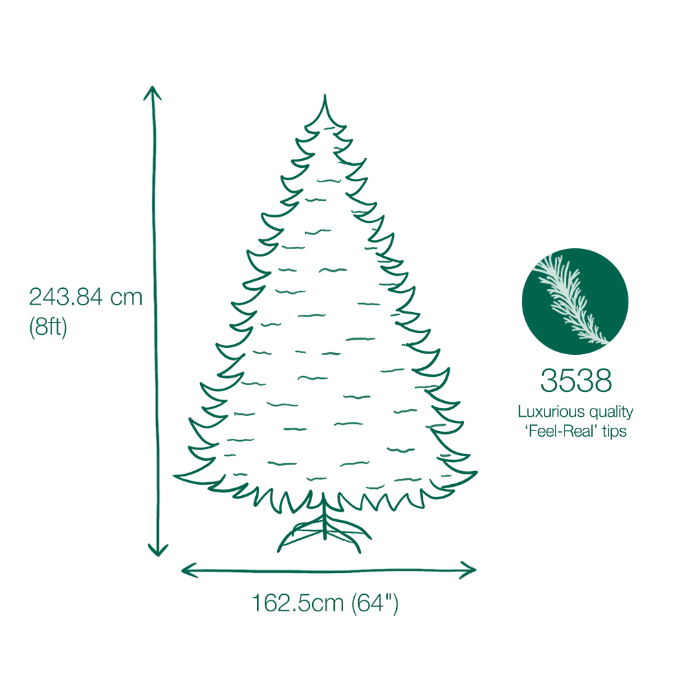 8ft Snowy Dorchester Pine Feel-Real Artificial Christmas Tree 4 8ft Snowy Dorchester Pine Feel-Real Artificial Christmas Tree - Image 2