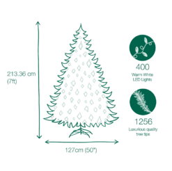 7ft Pre-lit Evergreen Spruce Green Artificial Christmas Tree -Twinkly Shop 804606822451 0