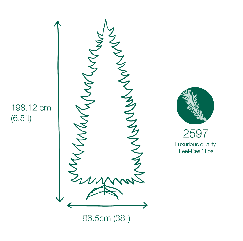6.5ft Barrington Spruce Slim Life Like Artificial Christmas Tree 4 6.5ft Barrington Spruce Slim Life Like Artificial Christmas Tree - Image 2