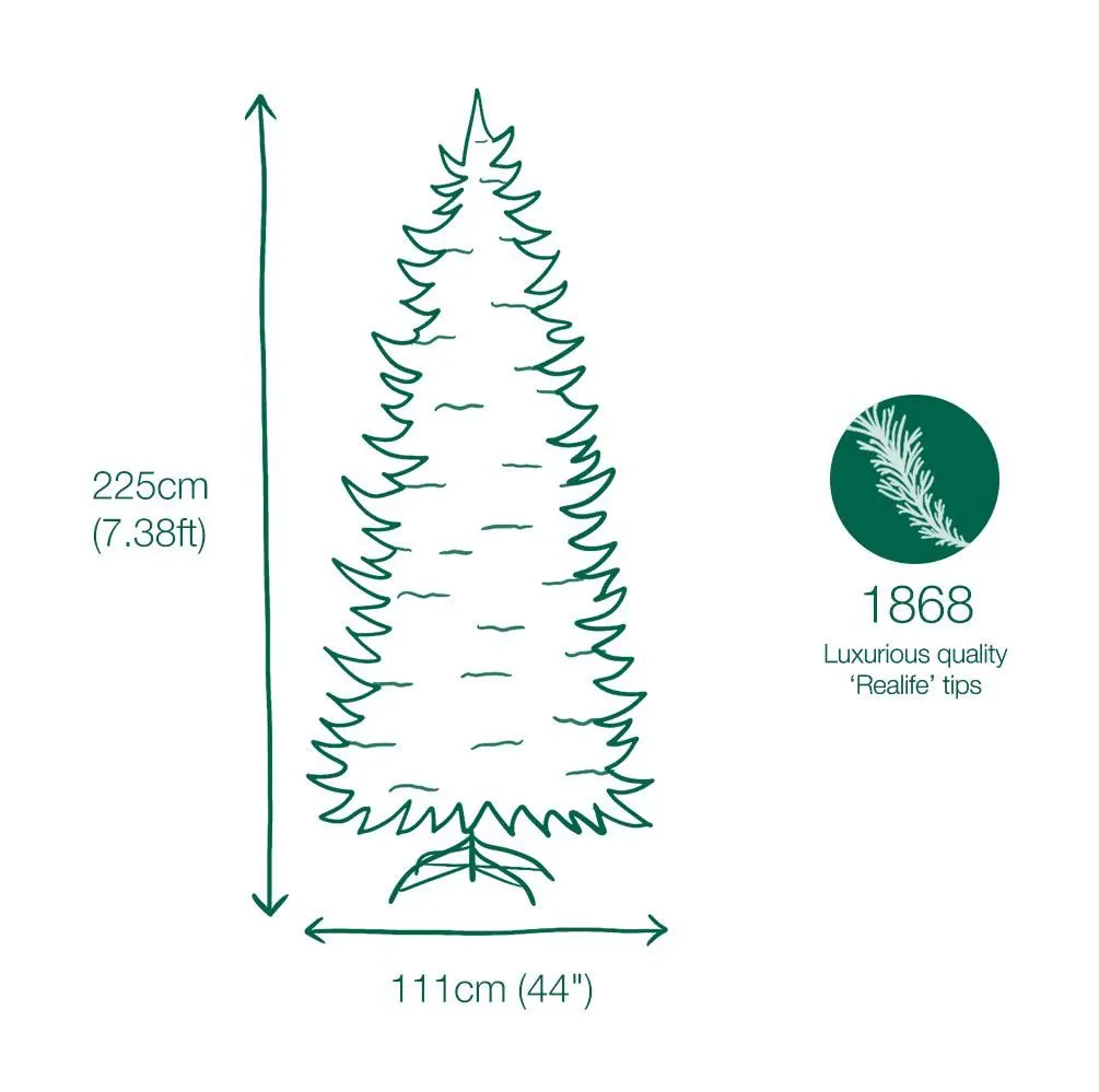7.5ft Yukon Snowy Pine Slim Life Like Artificial Christmas Tree 5 7.5ft Yukon Snowy Pine Slim Life Like Artificial Christmas Tree - Image 3