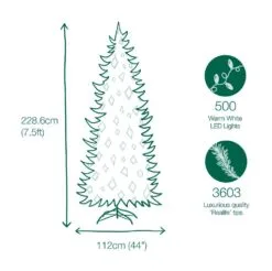 7.5ft Pre-lit Barrington Spruce Slim Life Like Artificial Christmas Tree 7 7.5ft Pre-lit Barrington Spruce Slim Life Like Artificial Christmas Tree -Twinkly Shop 804606888303