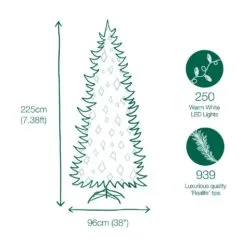 7.5ft Pre-lit Evergreen Spruce Green Slim Artificial Christmas Tree -Twinkly Shop 804606888471
