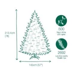 7ft Pre-lit Berkeley Snowy Spruce Life Like Artificial Christmas Tree -Twinkly Shop 804606893246