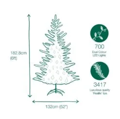 6ft Pre-lit Barrington Spruce Life Like Artificial Christmas Tree - Dual Colour -Twinkly Shop 804606893260 0