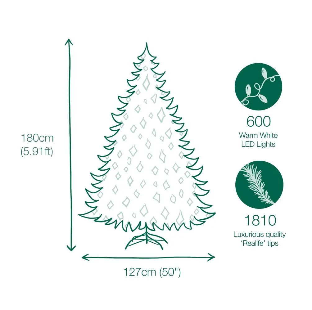 6ft Pre-lit Washington Valley Spruce Life Like Artificial Christmas Tree 7 6ft Pre-lit Washington Valley Spruce Life Like Artificial Christmas Tree - Image 5