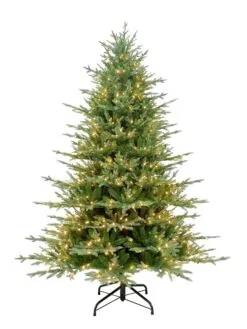 7.5ft Pre-lit Arcadia Pine Green Life Like Artificial Christmas Trees With Dual Colour LED's