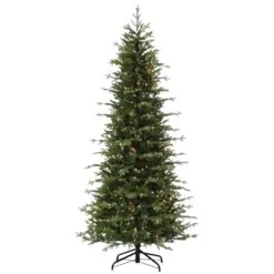 6.5ft Pre-lit Barrington Spruce Slim Life Like Artificial Christmas Tree