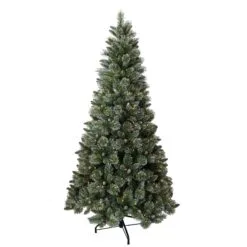 7.5ft Pre-lit Crystal Bristle Pine Artificial Christmas Tree
