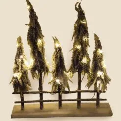 Snowy 60cm Christmas Tree Fence With Lights