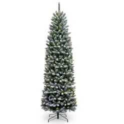 6ft Pre-lit Snowy Kingswood Fir Pencil Artificial Christmas Tree