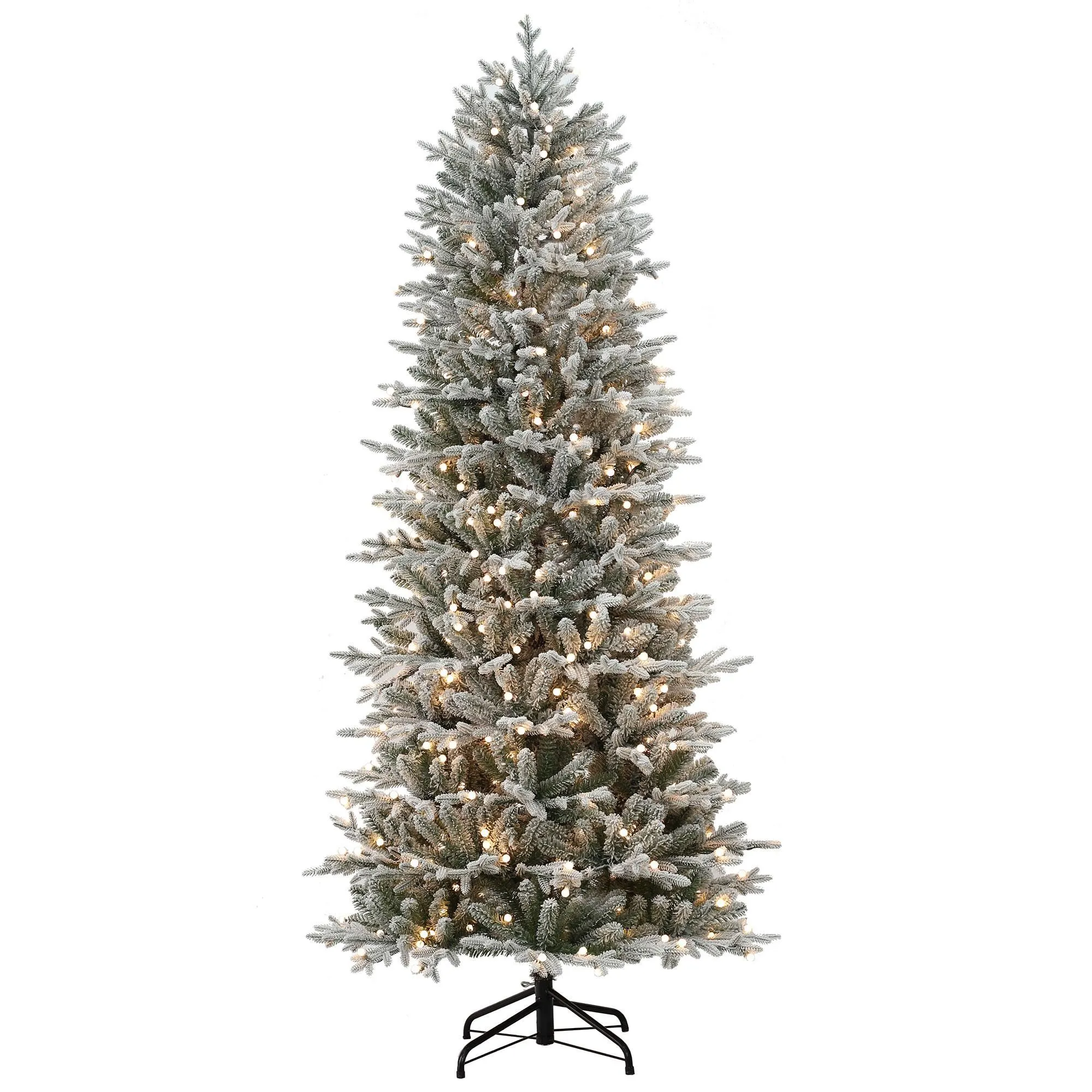 7.5ft Pre-lit Northern Snowy Fir Slim Life Like Artificial Christmas Tree 3 7.5ft Pre-lit Northern Snowy Fir Slim Life Like Artificial Christmas Tree
