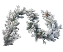 6ft Snowy Dorchester Pine Feel-Real Artificial Christmas Garland