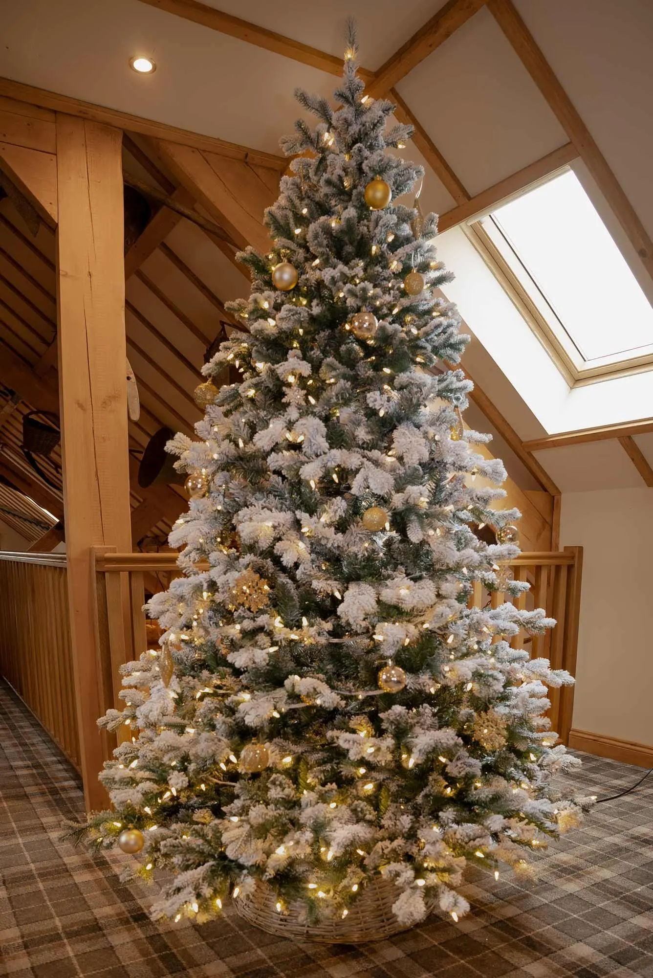 6.5ft Pre-lit Light Snowy Sheffield Spruce Feel-Real Artificial Christmas Tree 4 6.5ft Pre-lit Light Snowy Sheffield Spruce Feel-Real Artificial Christmas Tree - Image 2