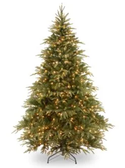 6.5ft Pre-lit Weeping Spruce Feel Real Artificial Christmas Tree With 500 Warm Lights