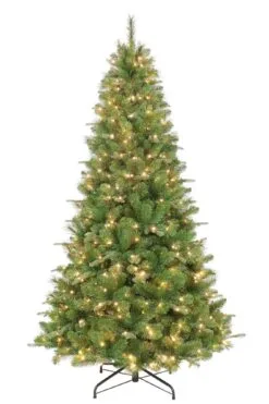 6ft Pre-lit Pinehurst Spruce Green Traditional Artificial Christmas Tree With Warm White LED's