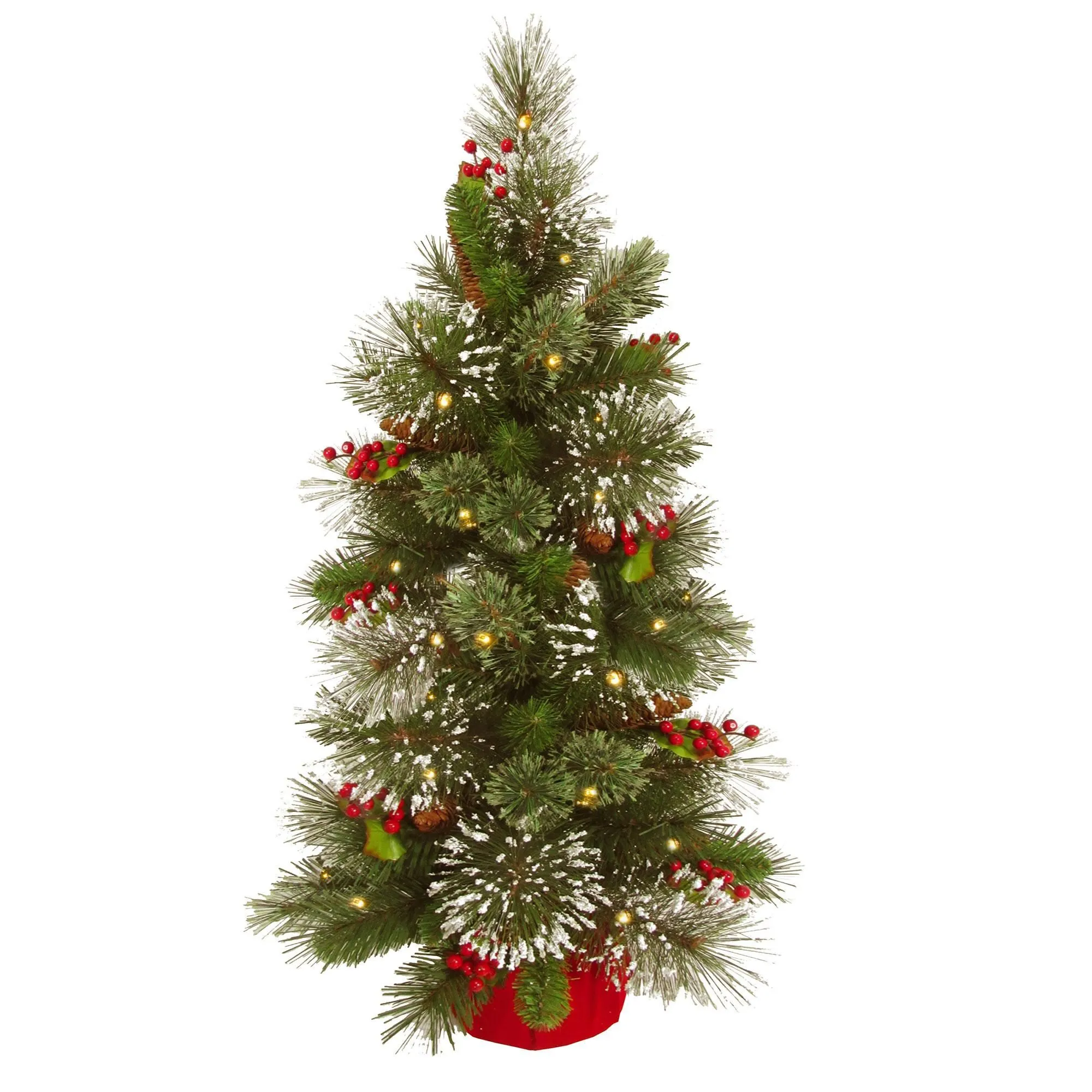 3ft Pre-lit Battery Operated Wintry Pine Artificial Christmas Tree 3 3ft Pre-lit Battery Operated Wintry Pine Artificial Christmas Tree