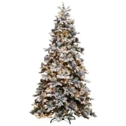 6ft Pre-lit Yukon Snowy Pine Life Like Artificial Christmas Tree