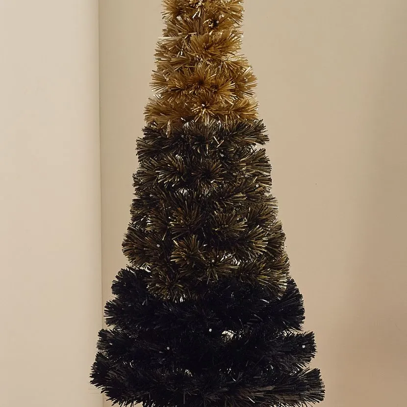 4ft Fibre Optic Eclipse Black & Gold Artificial Christmas Tree 8 4ft Fibre Optic Eclipse Black & Gold Artificial Christmas Tree - Image 6