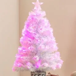 3ft Fibre Optic White & Pink Artificial Christmas Tree -Twinkly Shop ac2565e536e580a8984d3e99775f96d91d47847bbd65b1ffbe6b686cbb020cd8