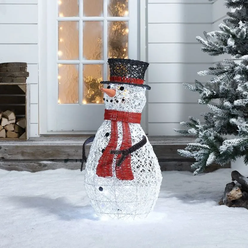 Snowy The 70cm Rattan Christmas Snowman 3 Snowy The 70cm Rattan Christmas Snowman