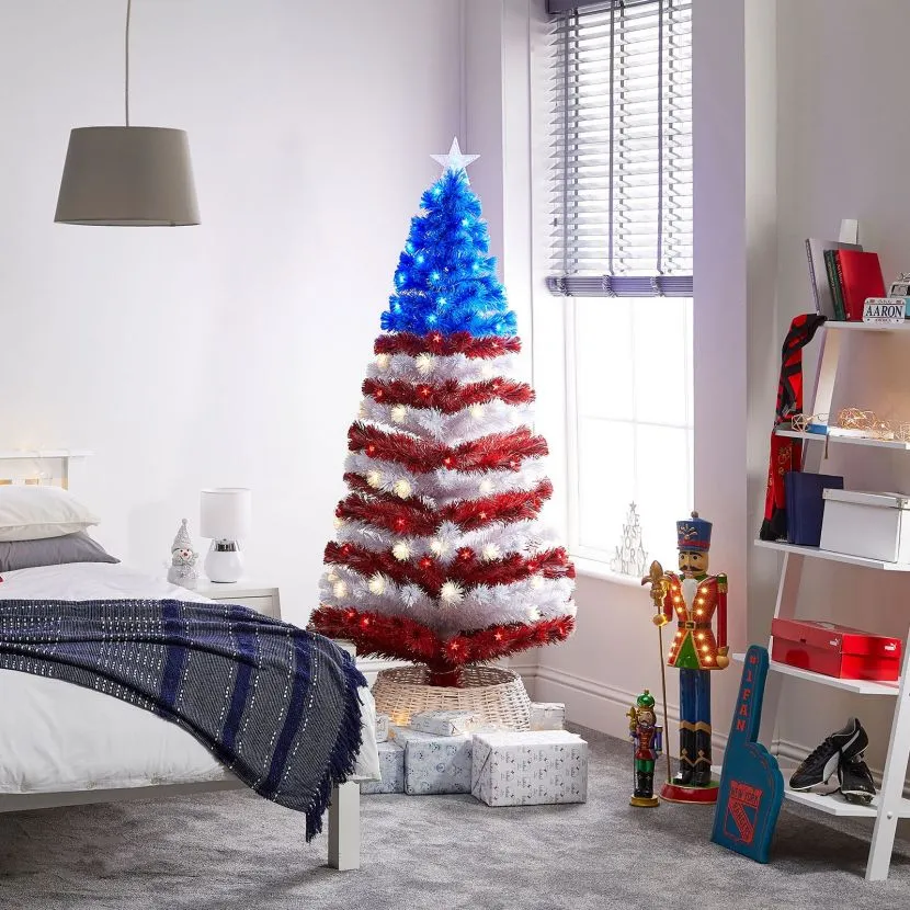 6ft Fibre Optic Stars & Stripes Artificial Christmas Tree 3 6ft Fibre Optic Stars & Stripes Artificial Christmas Tree