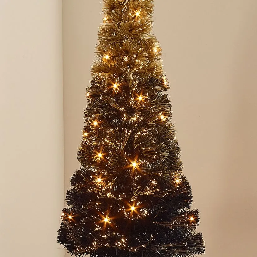 4ft Fibre Optic Eclipse Black & Gold Artificial Christmas Tree 7 4ft Fibre Optic Eclipse Black & Gold Artificial Christmas Tree - Image 5