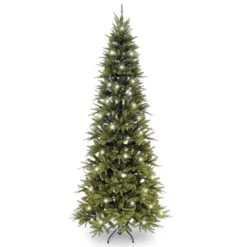 7ft Pre-lit Weeping Spruce Slim Feel-Real Artificial Christmas Tree With 450 Warm White LED Lights