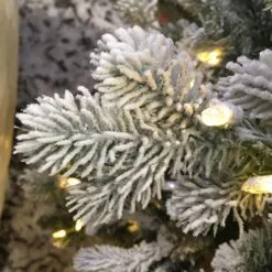 7ft Pre-lit Light Snowy Sheffield Spruce Feel-Real Artificial Christmas Tree -Twinkly Shop snowy sheffield dualwht