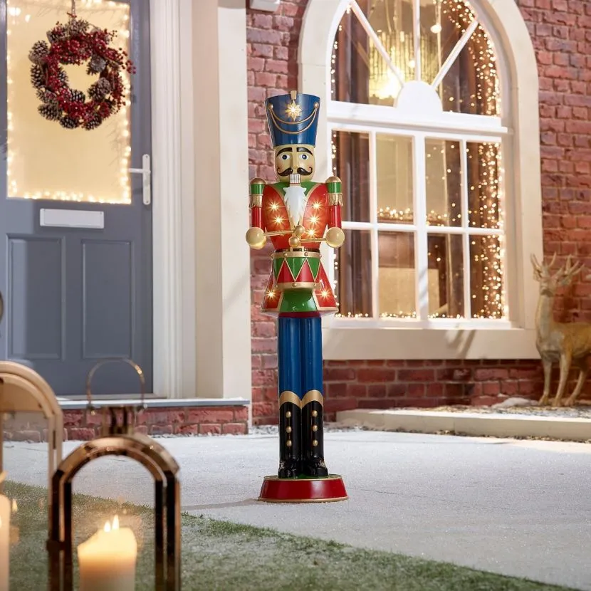 Norbert The 3ft Red Christmas Nutcracker With Drum 4 Norbert The 3ft Red Christmas Nutcracker With Drum - Image 2