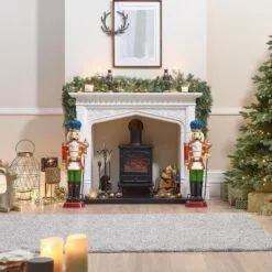 Noel The 3ft Red Christmas Nutcracker With Staff 24 Noel The 3ft Red Christmas Nutcracker With Staff -Twinkly Shop w18527 indoor lifestyle shot 6