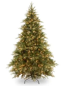 7ft Pre-lit Weeping Spruce Feel Real Artifcial Christmas Tree With 550 Warm Lights